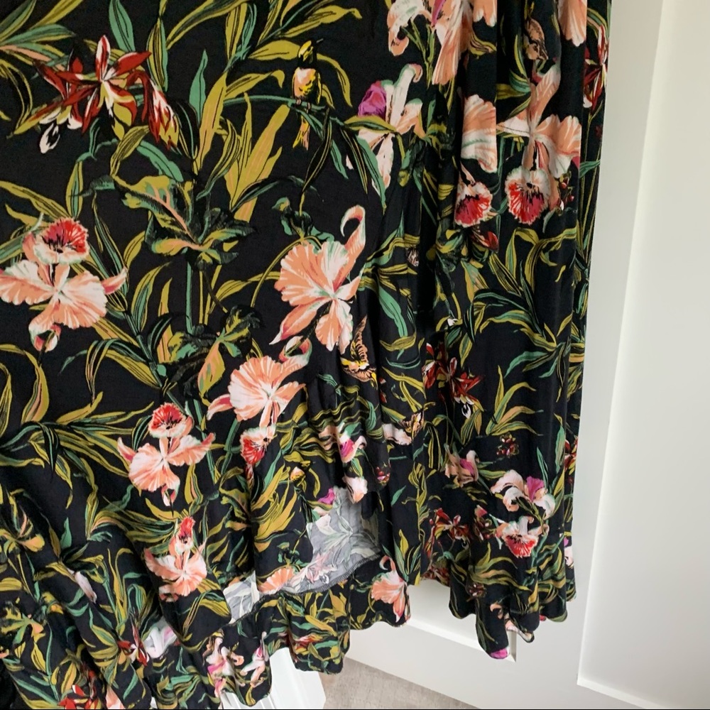 Anthropologie Black Floral Maxi Dress with Pink & Green Accents - Picture 6 of 6